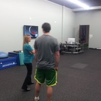 Showing us around in the new clinic